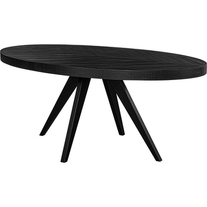 Parq Oval Dining Table by Moe's Home Collection in cappuccino. Made from solid acacia, mdf in a modern style.