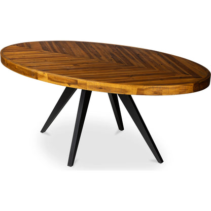 Parq Oval Dining Table by Moe's Home Collection in cappuccino. Made from solid acacia, mdf in a modern style.