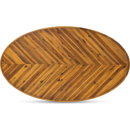 Parq Oval Dining Table by Moe's Home Collection in cappuccino. Made from solid acacia, mdf in a modern style.