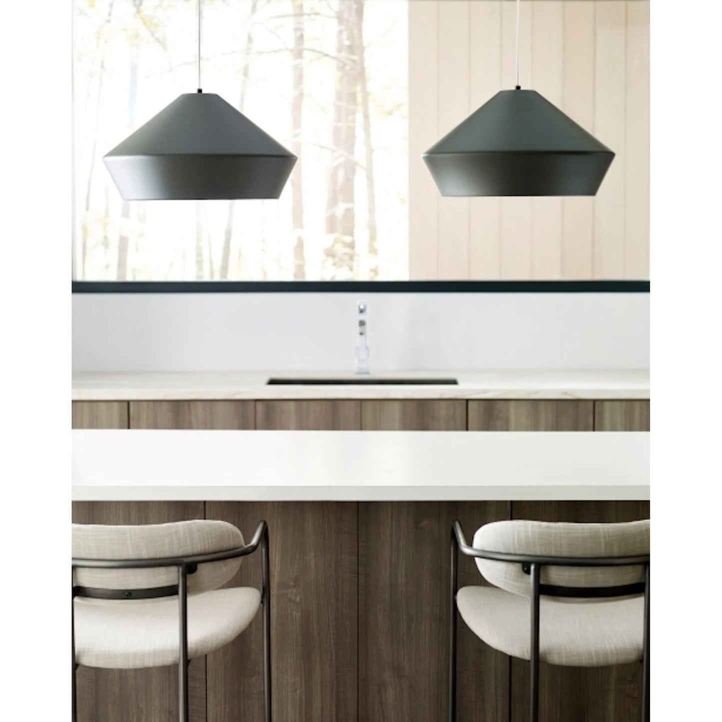 007 SR-806862 | Lifestyle | Brummel Pendant by Tech Lighting in charcoal gray. Made from metal in a modern style.