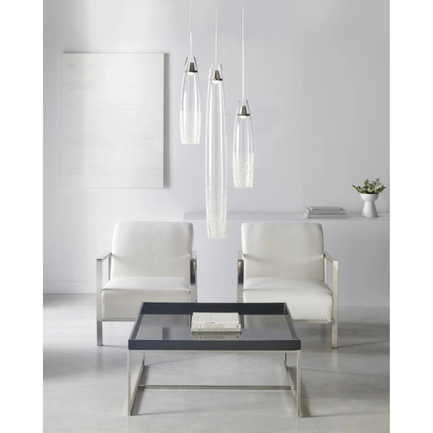 005 SR-806871 | Lifestyle | Coda Pendant by Tech Lighting in satin nickel. Made from glass in a modern style.