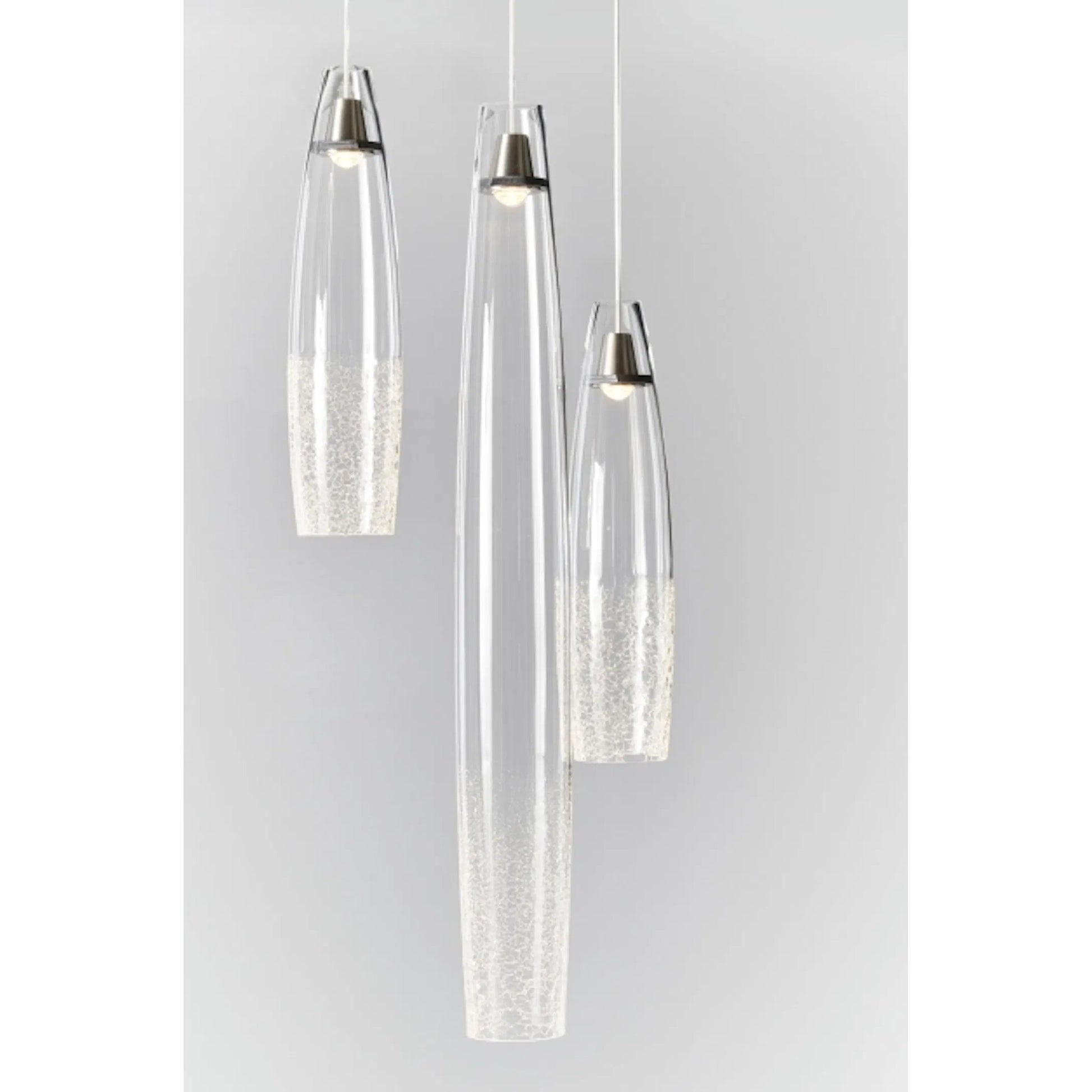 Coda Pendant by Tech Lighting in satin nickel. Made from glass in a modern style.