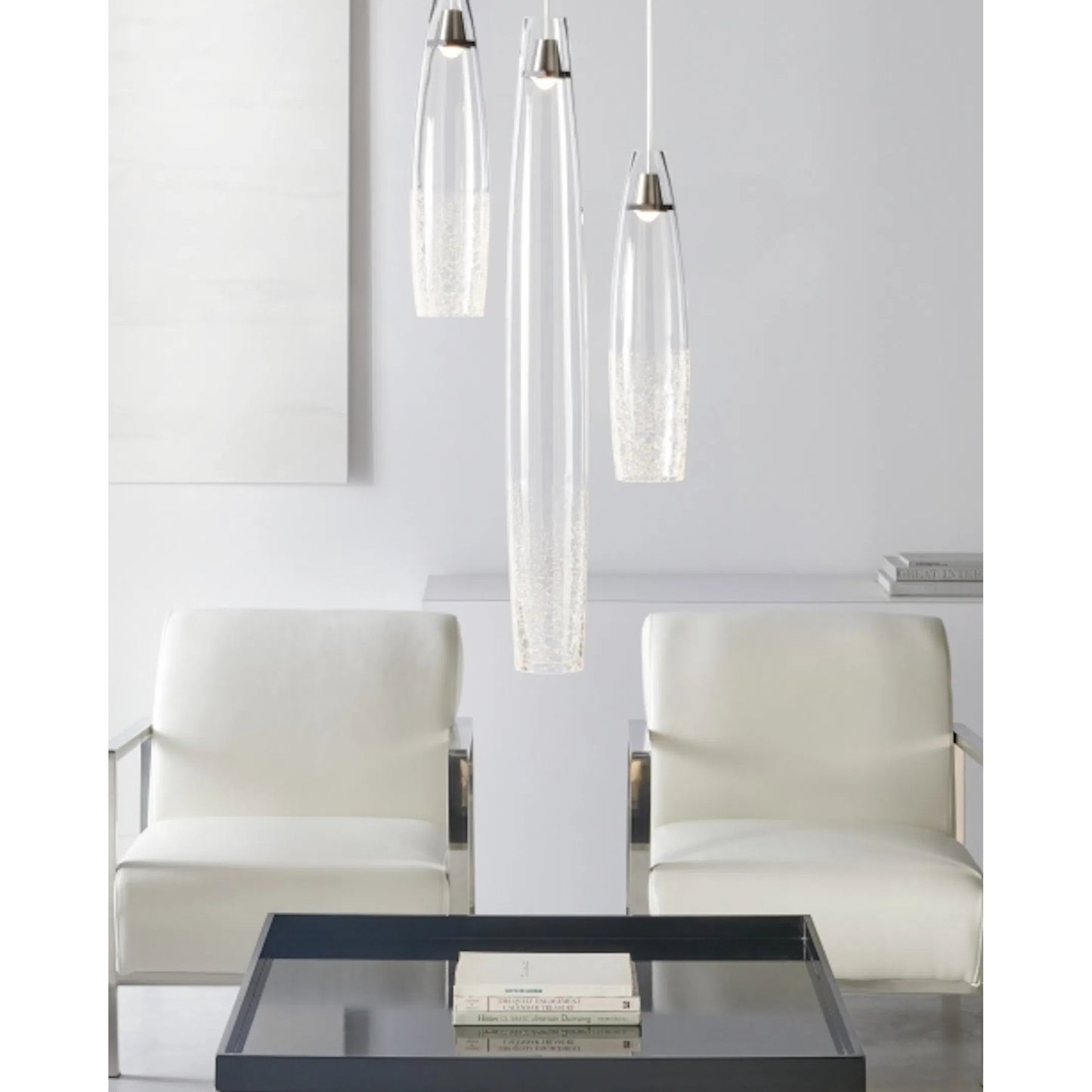 006 SR-806871 | Lifestyle | Coda Pendant by Tech Lighting in satin nickel. Made from glass in a modern style.
