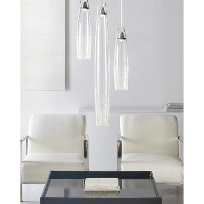 Coda Pendant by Tech Lighting in satin nickel. Made from glass in a modern style.