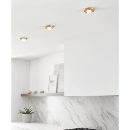 Ebell Mini Flush Mount by Visual Comfort & Co.. Made from brass in a modern style.