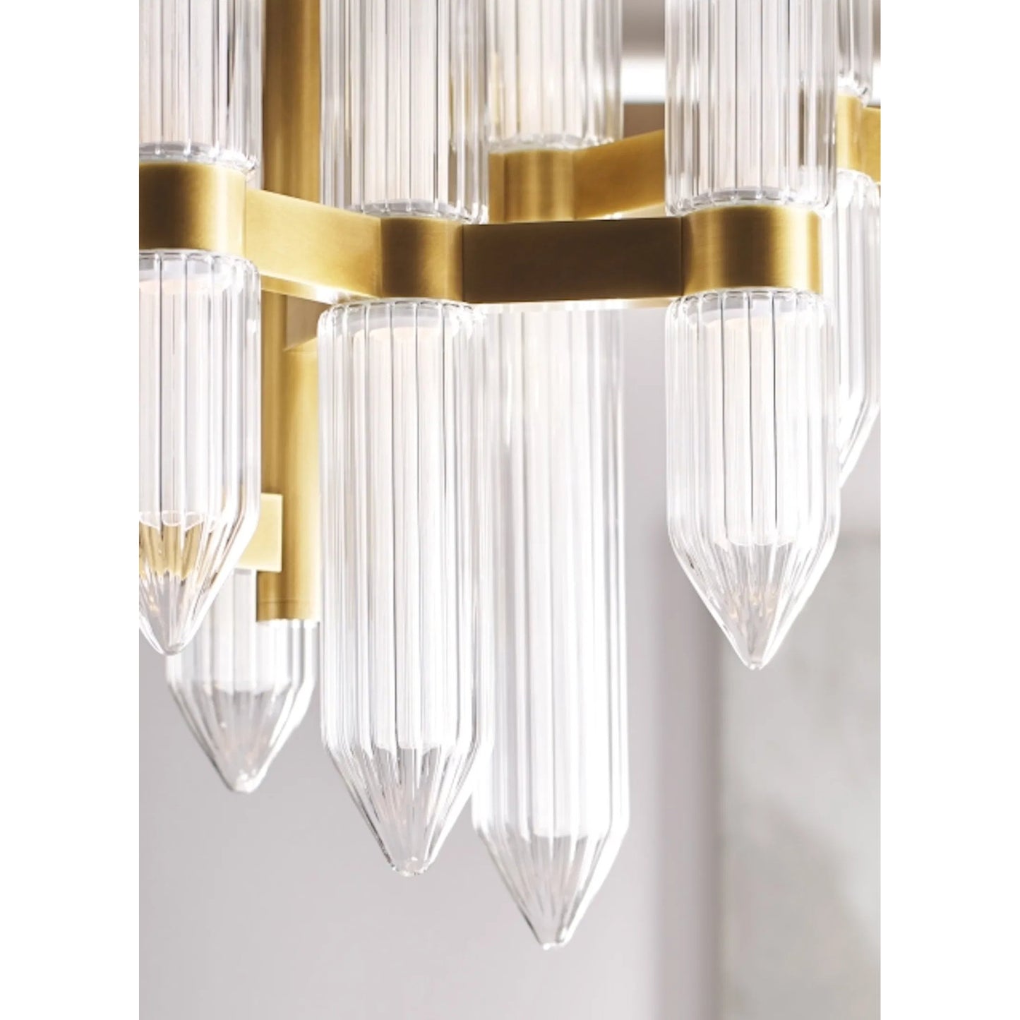004 SI-2228474,SI-2228475 | Closeup | Langston Large Chandelier by Visual Comfort & Co.. Made from steel in a unique style.