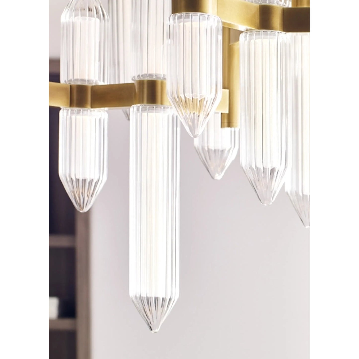 006 SI-2228474,SI-2228475 | Closeup | Langston Large Chandelier by Visual Comfort & Co.. Made from steel in a unique style.