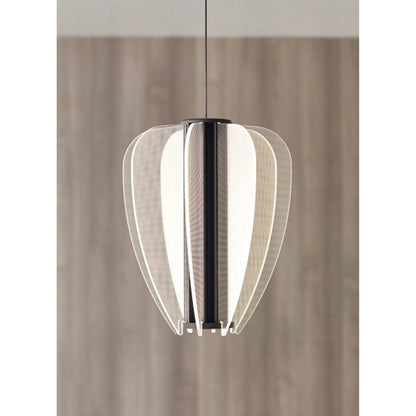 Mini Nyra Pendant by Visual Comfort & Co. in plated brass. Made from acrylic in a unique style.