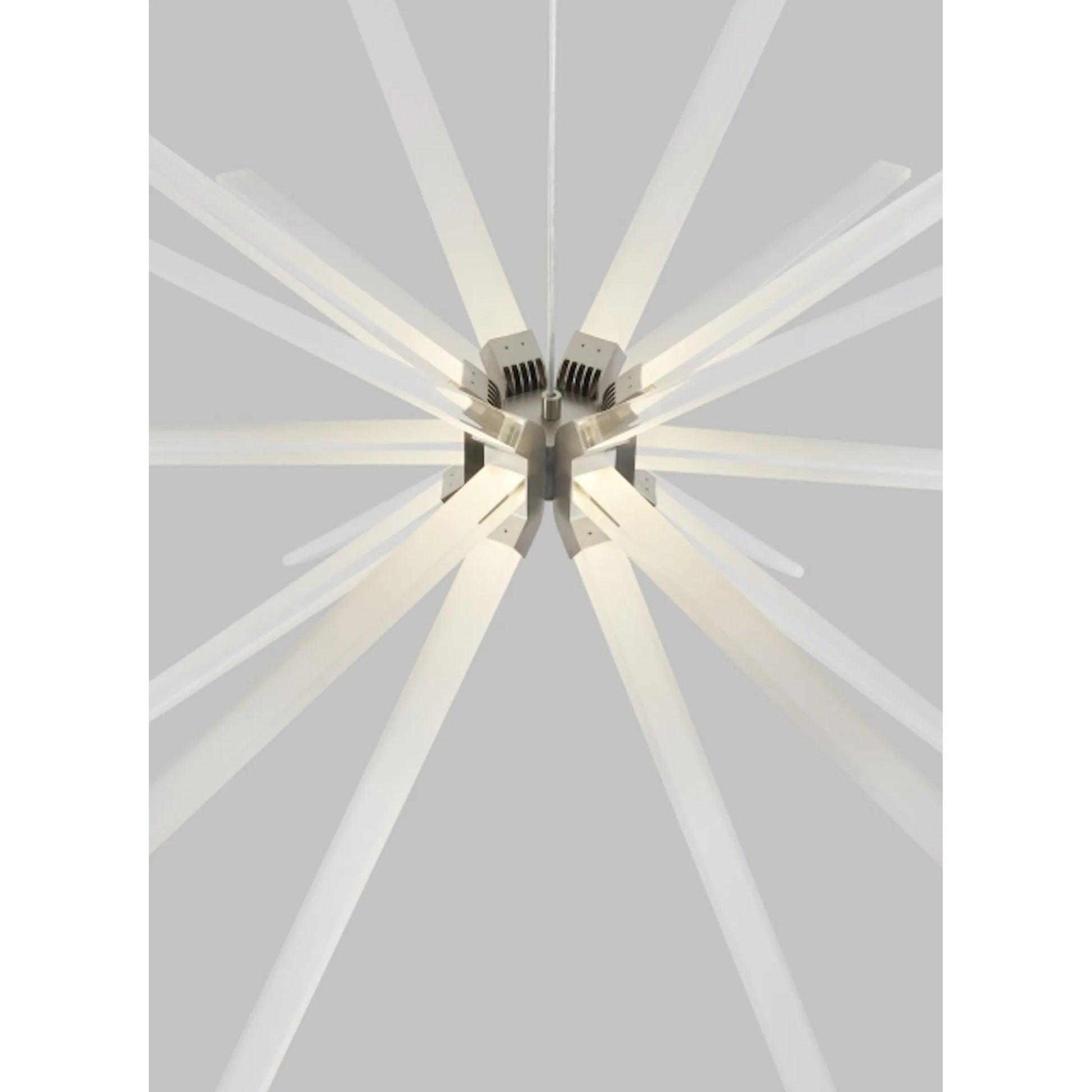 Photon 48" Chandelier by Visual Comfort & Co. in satin nickel. Made from aluminum in a unique style.