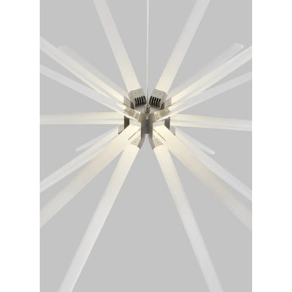 Photon 48" Chandelier by Visual Comfort & Co. in satin nickel. Made from aluminum in a unique style.