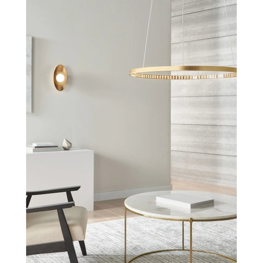 Joni 13" Gold Wall Sconce by Visual Comfort & Co. in plated brass. Made from aluminum in a modern style.