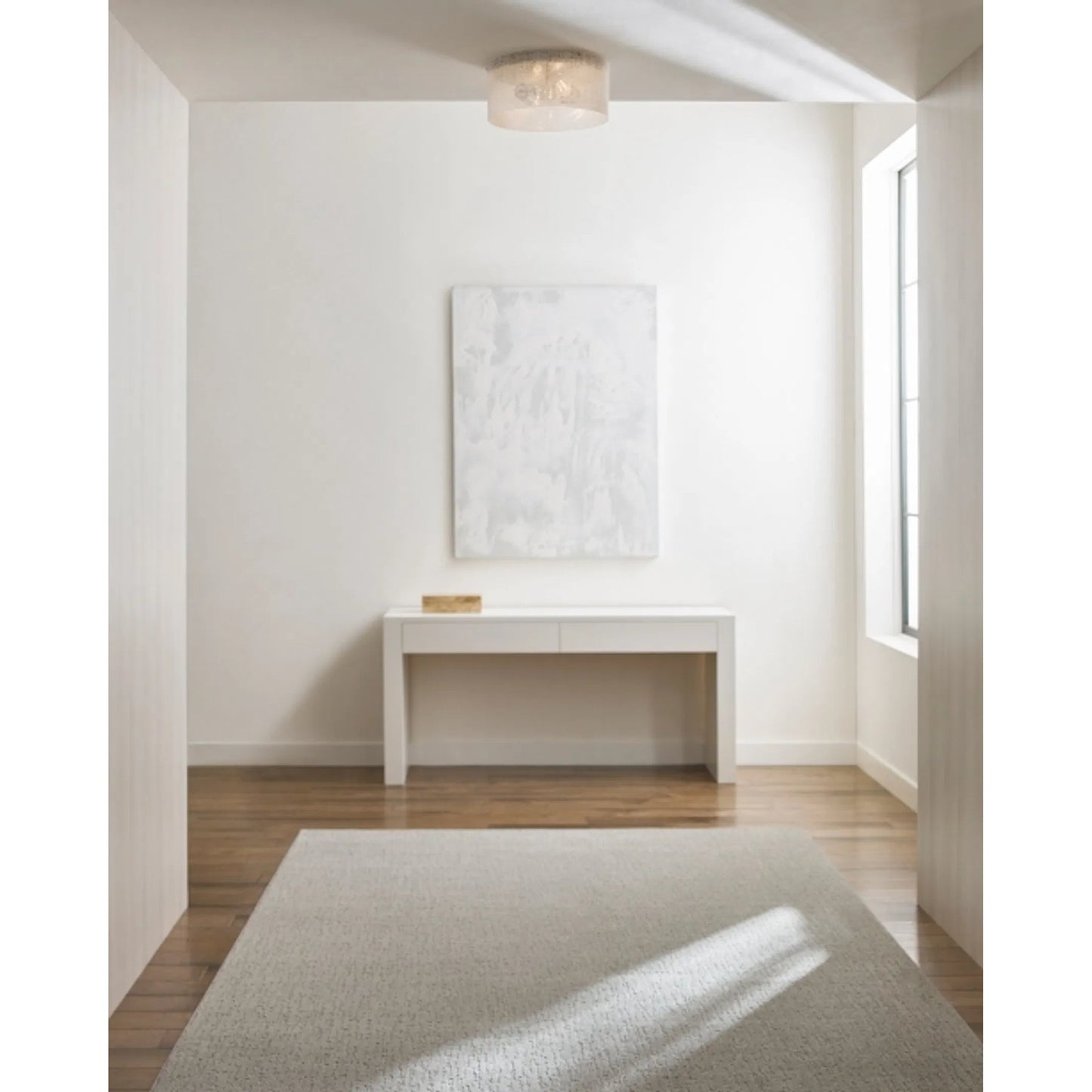 008 SR-808139 | Lifestyle | Vetra Ceiling Light Flush by Tech Lighting in satin nickel. Made from glass in a cottage & farmhouse style.