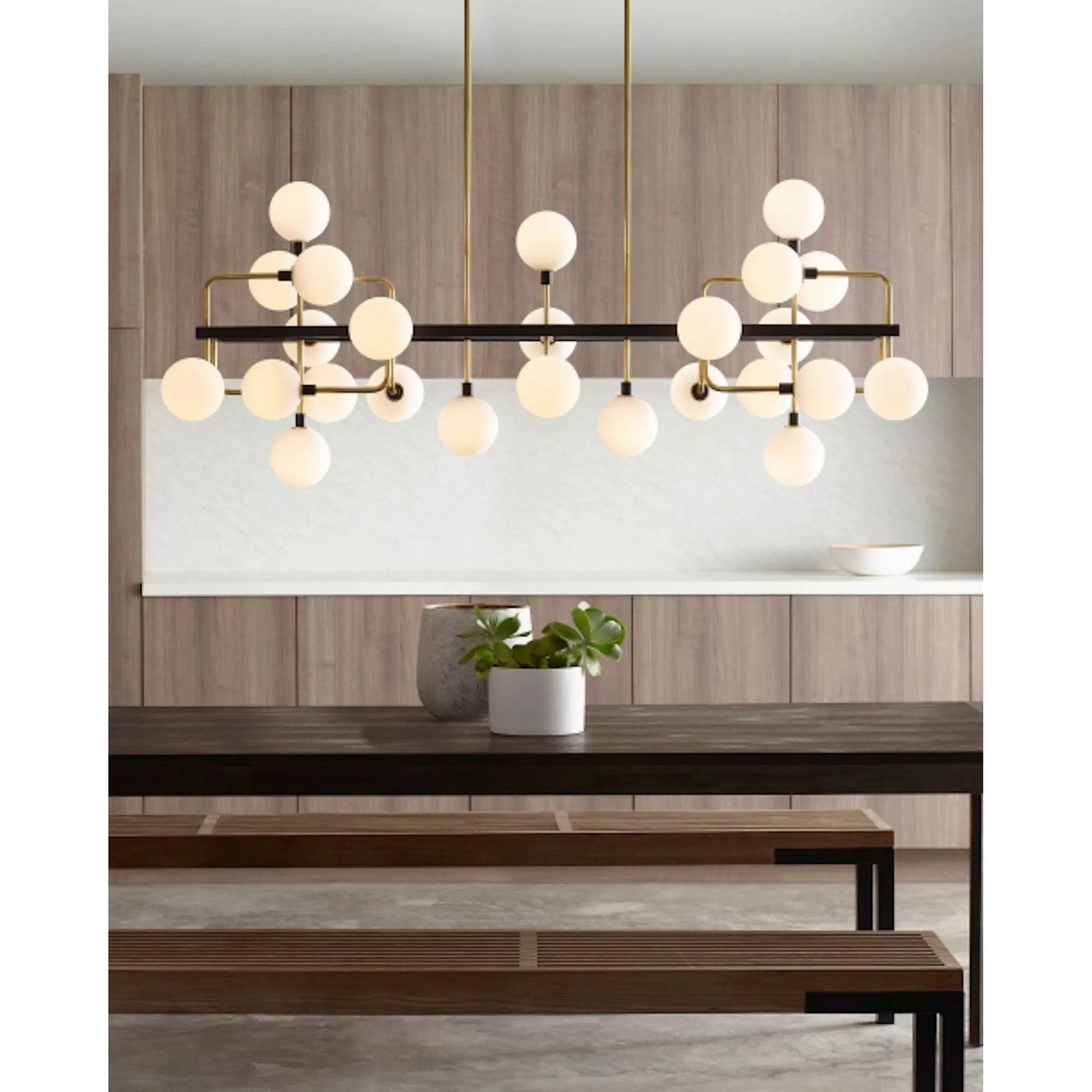 Viaggio Linear Chandelier by Tech Lighting. Made from metal in a modern style.