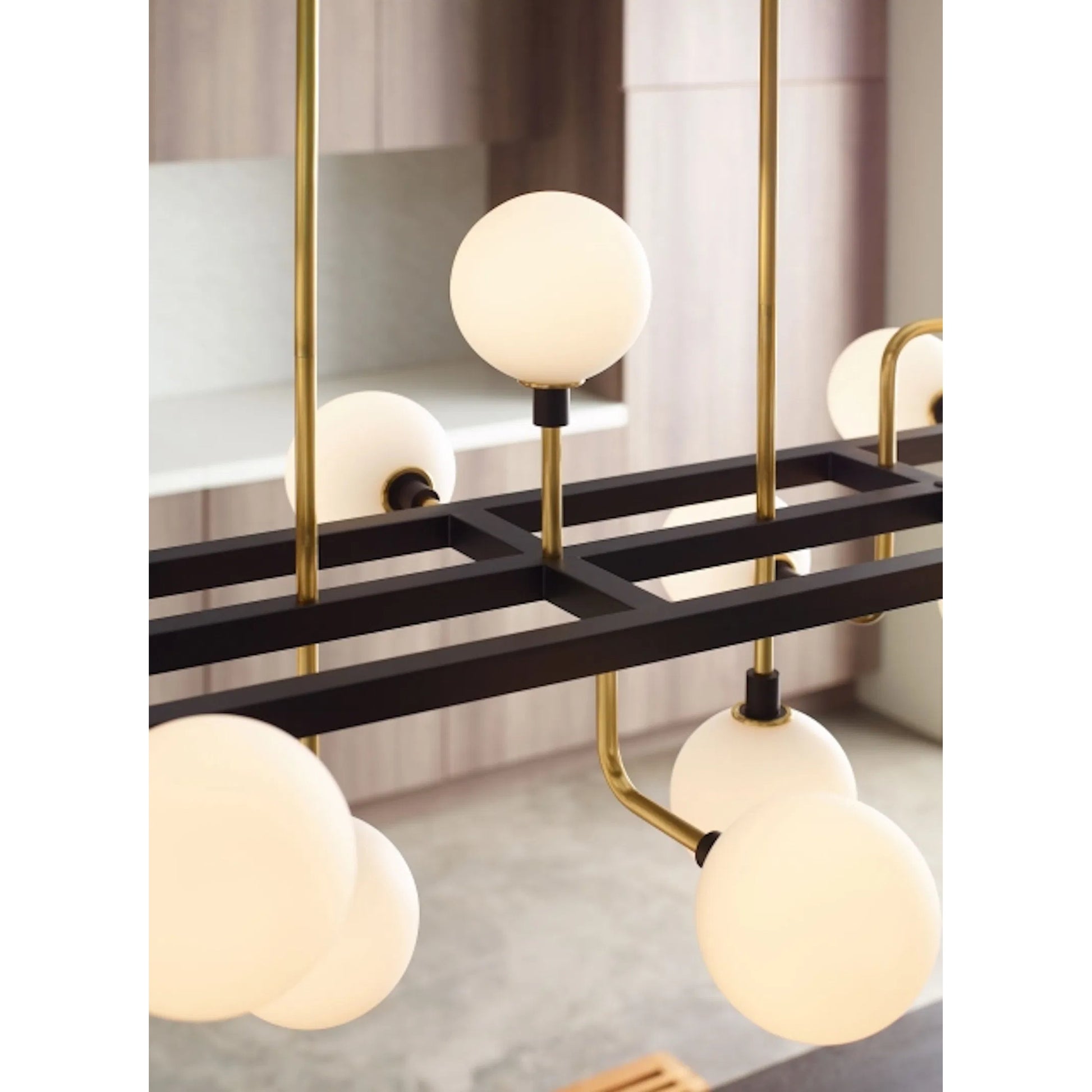 Viaggio Linear Chandelier by Tech Lighting. Made from metal in a modern style.