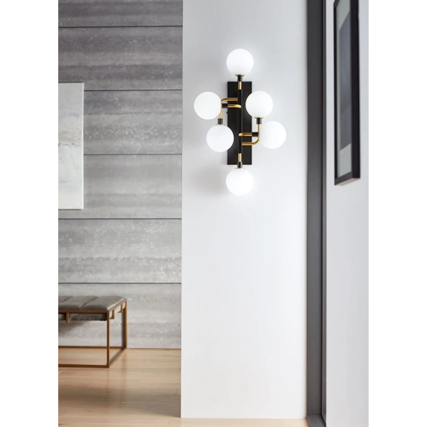005 SR-808160,SR-808162 | Closeup | Viaggio Wall Sconce by Tech Lighting. Made from metal in a modern style.