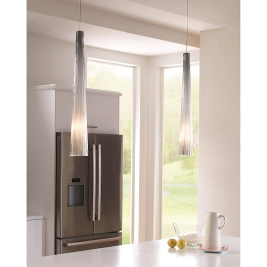 Zenith Nickel Large Pendant by Visual Comfort & Co. in satin nickel. Made from glass in a unique style.
