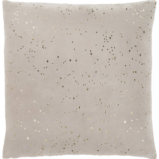 Starlight Pillow - 21357 by Surya in taupe, metallic - gold. Made from 100% cotton in a modern style.
