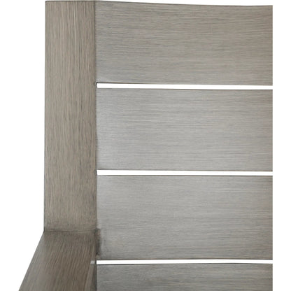 Laguna Outdoor Dining Chair by Sunset West in driftwood. Made from aluminum in a modern style.