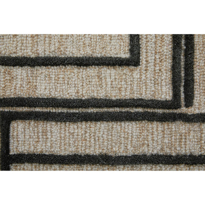 Gansett Geometric Rug - T25T8011 by Thom Felicia by Feizy Rugs in tan, brown. Made from wool in a unique style.