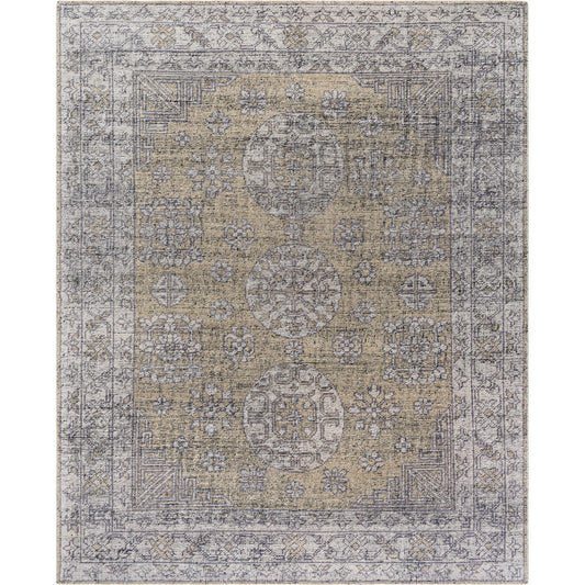 Tulu Rug - 539859 by Surya in grey, desert sand, metallic - silver, ash. Made from wool in a unique style.
