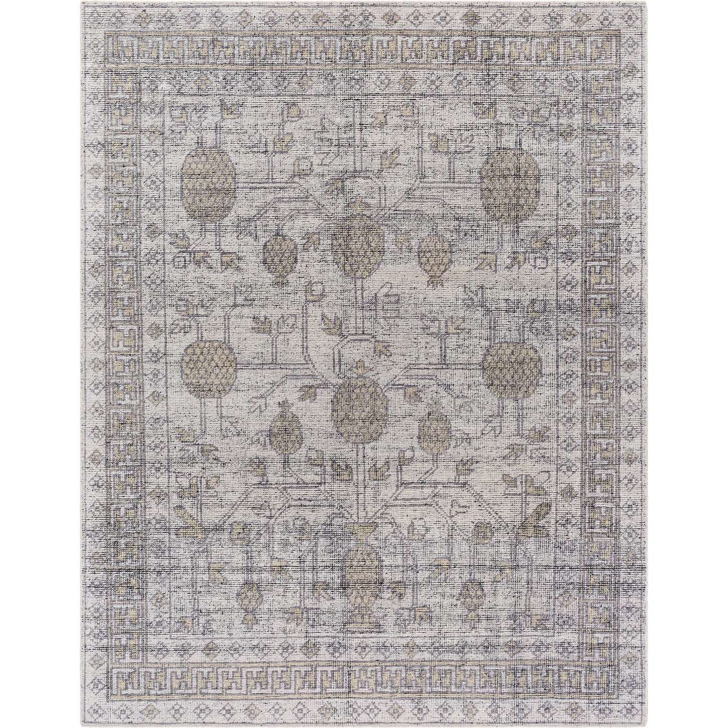 001 SI-2165859,SI-2165860,SI-2165861,SI-2165862,SI-2165863 | Primary Silo | Tulu Rug - 539869 by Surya in desert sand, metallic - silver, sterling grey, silver, grey, slate, nickel. Made from wool in a unique style.