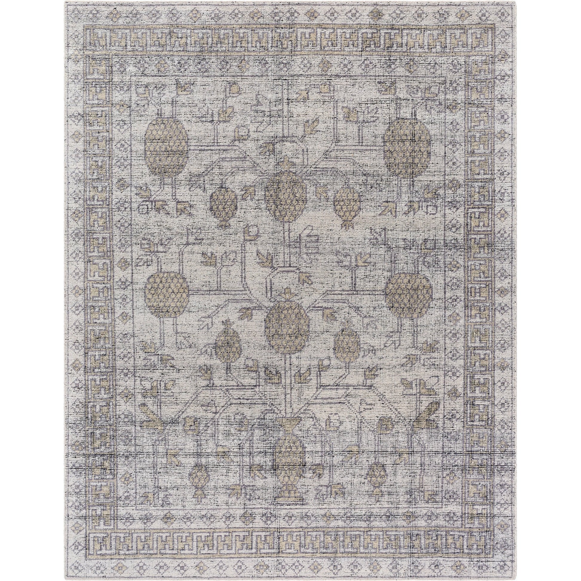 Tulu Rug - 539869 by Surya in desert sand, metallic - silver, sterling grey, silver, grey, slate, nickel. Made from wool in a unique style.