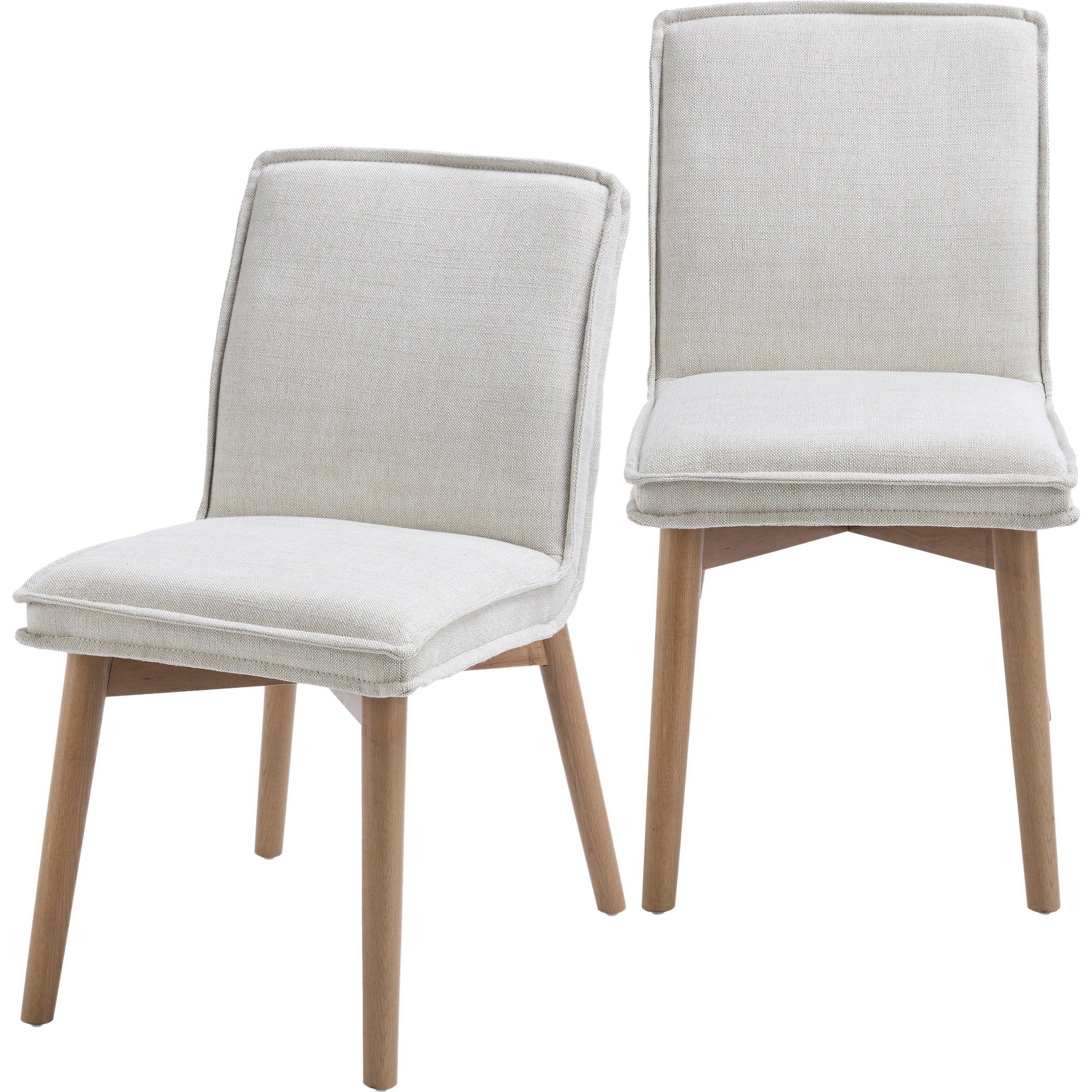 Tilly Dining Chair (Set of 2) by Surya in light beige, clear and painted. Made from top: linen; upholstery: linen, base: beech wood, fill: 90% polyurethane foam, 10% dacron in a modern style.