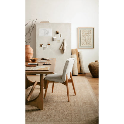 Tilly Dining Chair (Set of 2) by Surya in light beige, clear and painted. Made from top: linen; upholstery: linen, base: beech wood, fill: 90% polyurethane foam, 10% dacron in a modern style.