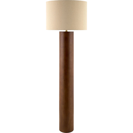 Timberline Accent Floor Lamp by Surya. Made from rubber wood, linen, polyester, iron in a transitional style.