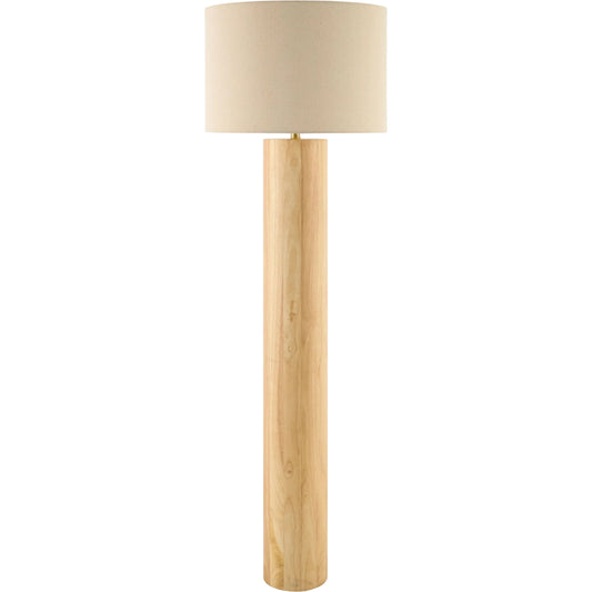 Timberline Accent Floor Lamp by Surya. Made from rubber wood, linen, polyester, iron in a transitional style.