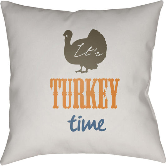 It's Turkey Time Pillow - 9701 by Livabliss. Made from front: 100% polyester, back: 100% polyester in a modern style.