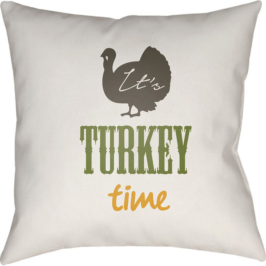It's Turkey Time Pillow - 9701 by Livabliss. Made from front: 100% polyester, back: 100% polyester in a modern style.