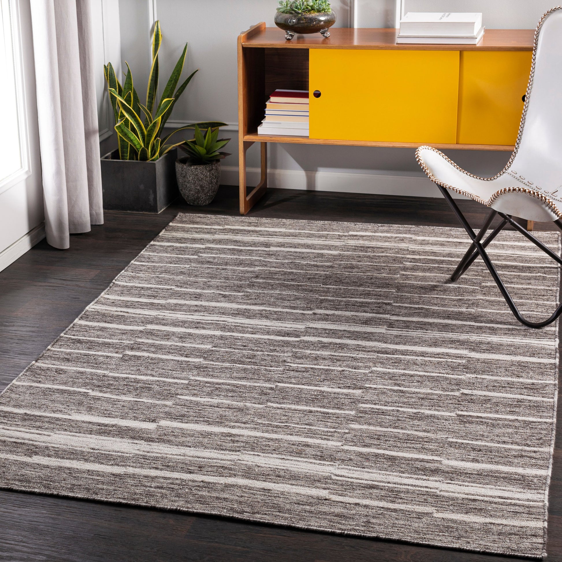 Tamaris TMI-2300 Rug by Surya in charcoal, cream, gray, light gray. Made from 60% wool, 40% viscose in a unique style.