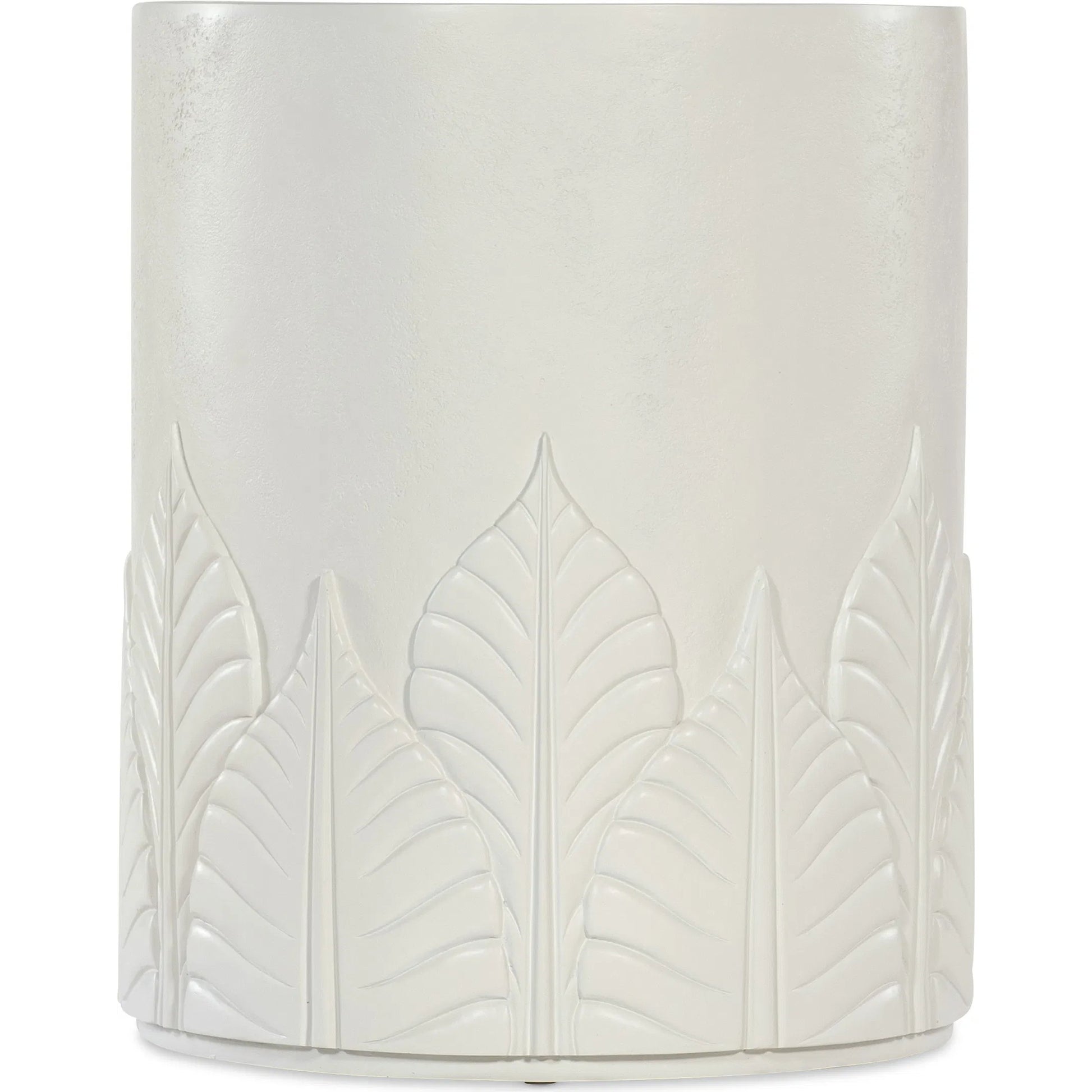 Commerce and Market Amelia Round End Table by Hooker Furniture in white plaster. Made from wood, resin in a modern style.