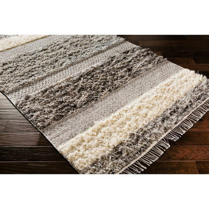 Tulum TMU-2302 Rug by Livabliss in beige, gray, taupe, dark brown. Made from 100% new zealand wool in a unique style.