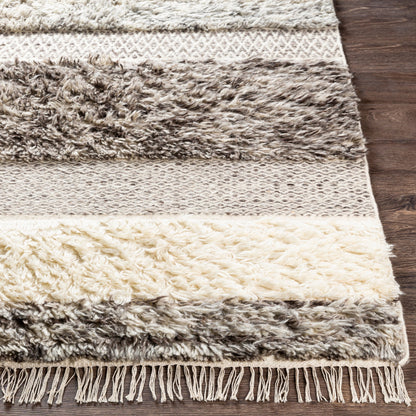 Tulum TMU-2302 Rug by Livabliss in beige, gray, taupe, dark brown. Made from 100% new zealand wool in a unique style.