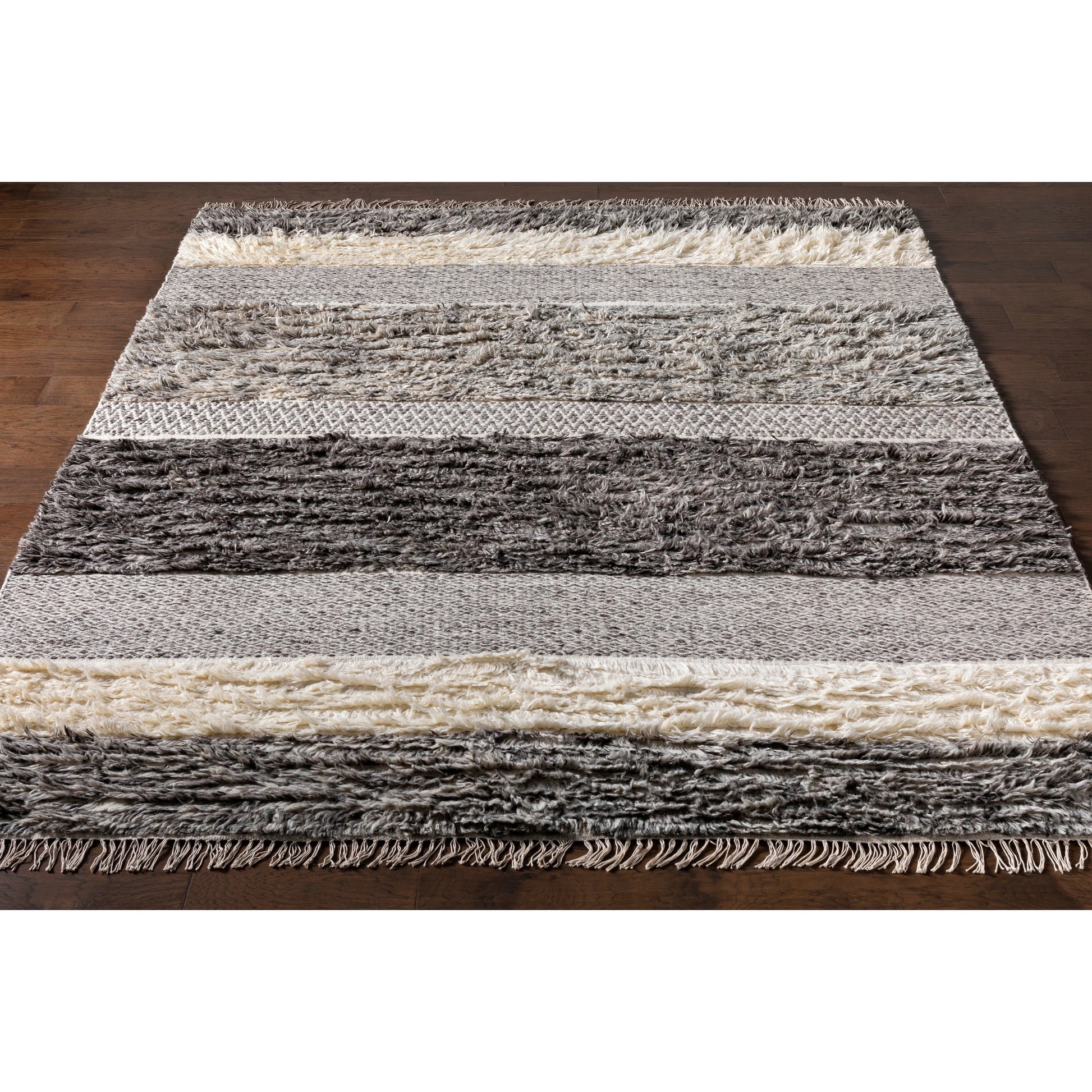 Tulum TMU-2302 Rug by Livabliss in beige, gray, taupe, dark brown. Made from 100% new zealand wool in a unique style.