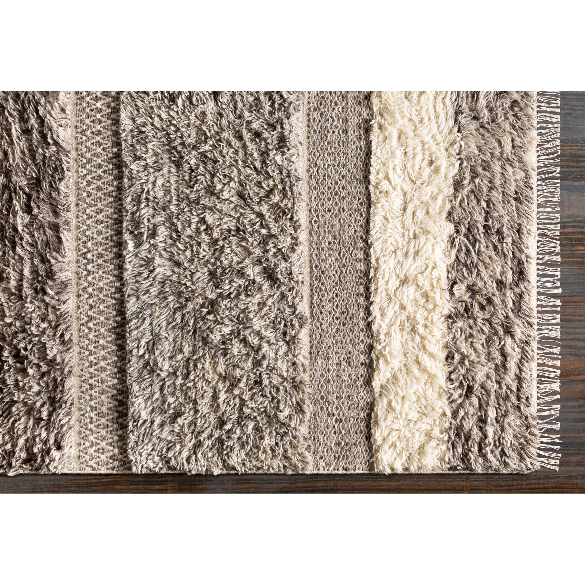 Tulum TMU-2302 Rug by Livabliss in beige, gray, taupe, dark brown. Made from 100% new zealand wool in a unique style.
