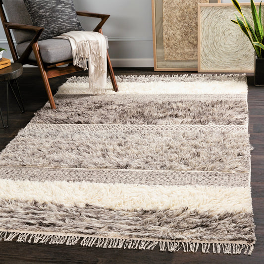 Tulum Rug - 25954 by Livabliss in beige, gray, taupe, dark brown. Made from 100% new zealand wool in a unique style.