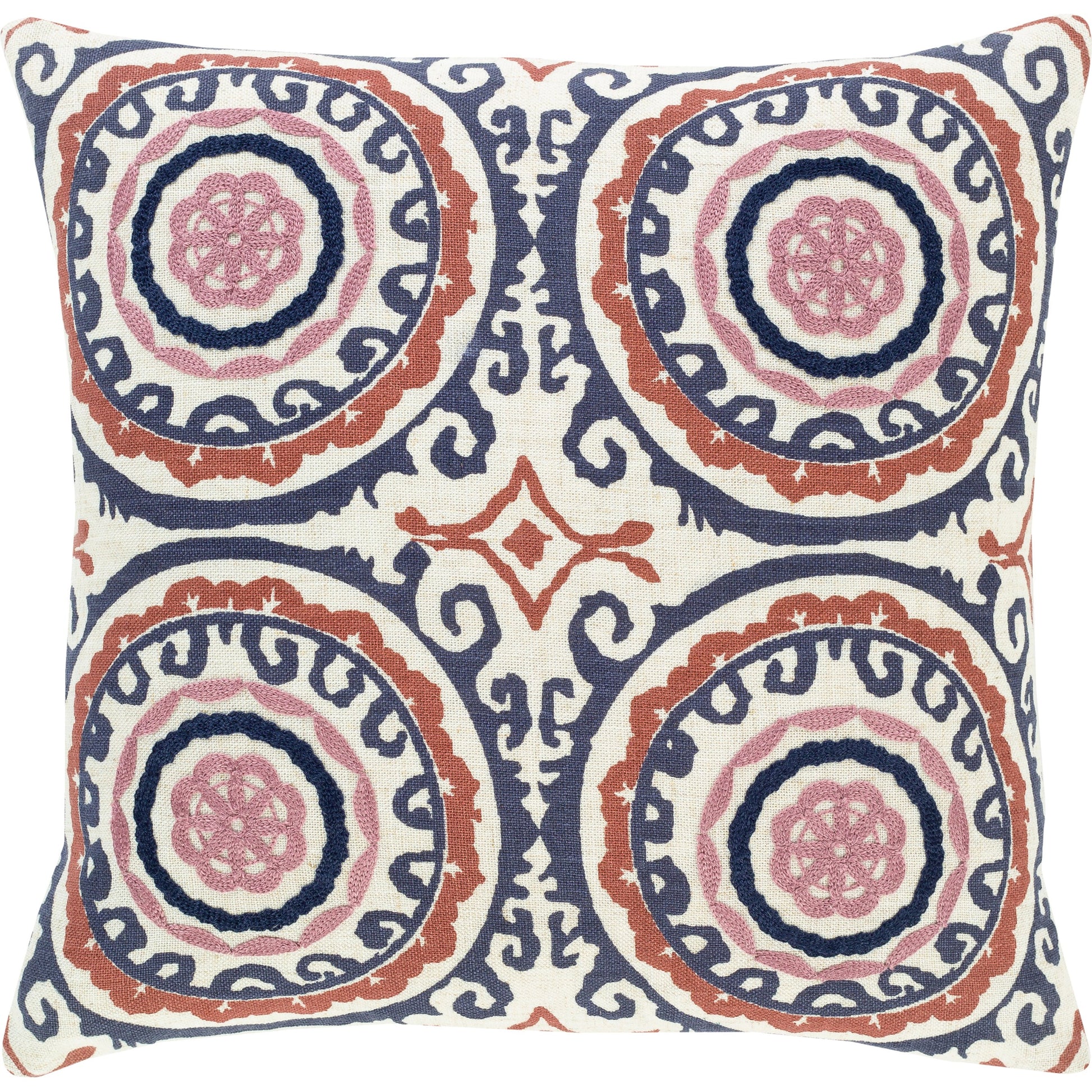 Termez Indoor/Outdoor Pillow by Surya. Made from 95% polyester, 5% linen in a traditional style.