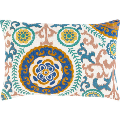 Termez Indoor/Outdoor Pillow by Surya. Made from 95% polyester, 5% linen in a traditional style.