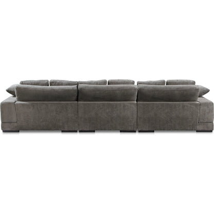 Plunge Sectional by Moe's Home Collection in charcoal. Made from upholstery: 100% polyester, solid wood, plywood construction, s-springs, webbing support, high density foam, fiber-fill in a unique style.