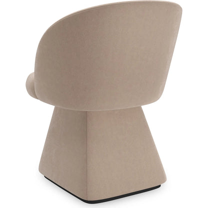 Vuelta Swivel Chair by Caracole in taupe and almost black. Made from asian hardwood in a unique style.