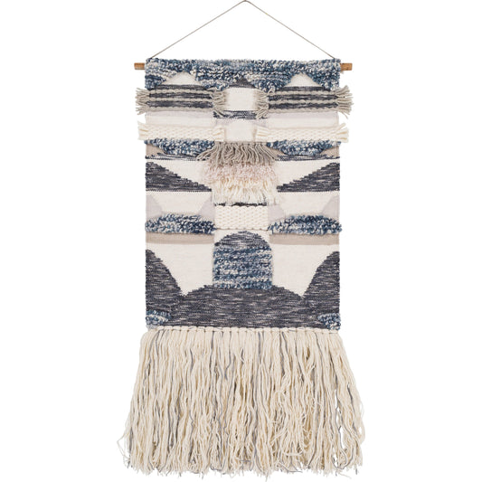 Teresina - 21767 by Surya in cream, light gray, white, ink blue. Made from 70% wool, 20% chenille-cotton, 10% viscose in a eclectic & global style.