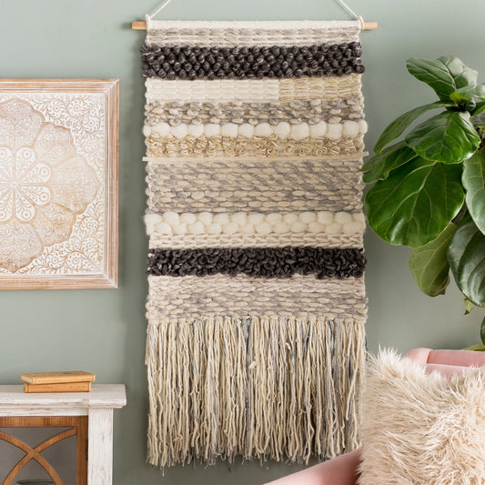 Teresina - 22570 by Livabliss in cream, medium gray, charcoal, tan. Made from 90% wool, 10% viscose in a eclectic & global style.