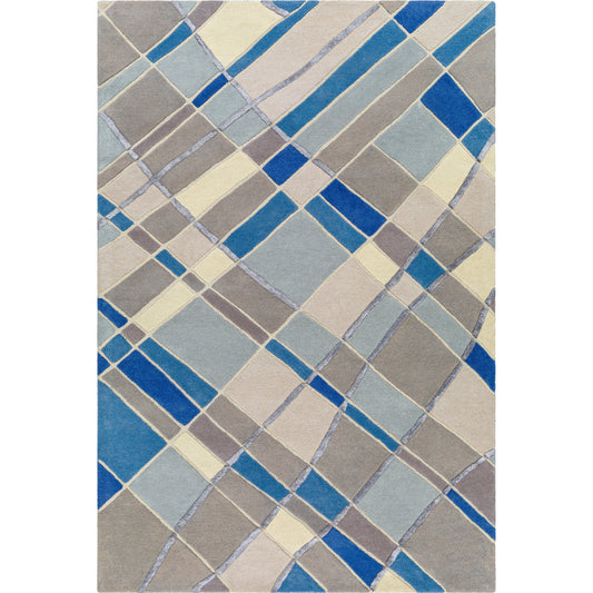 Tallinn Rug - 31465 by Surya in brown, ivory, gray, slate, dark blue, blue. Made from main: 70% wool, main: 30% viscose in a unique style.
