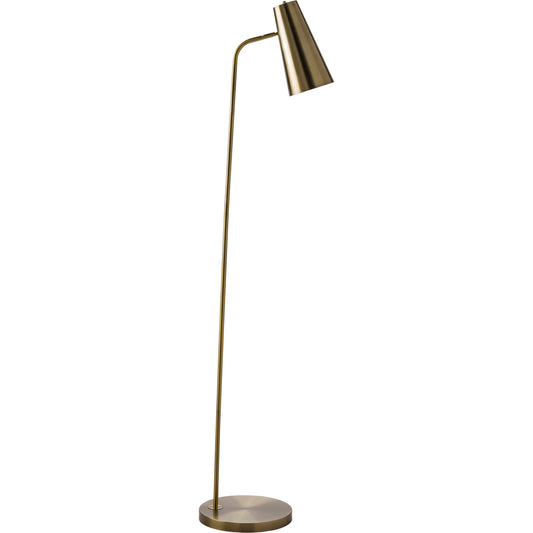 Tanner Floor Lamp by Livabliss in brushed. Made from body: metal, base: metal, shade (outside): metal, finial: metal in a modern style.
