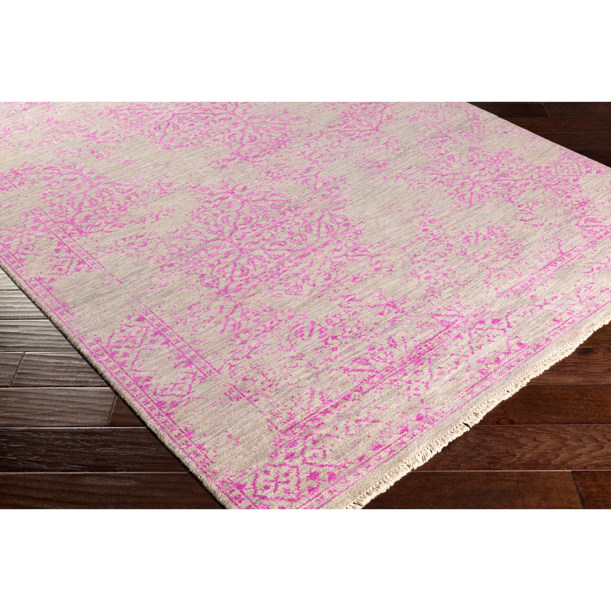 Transcendent TNS-9011 Indoor/Outdoor Rug by Surya in gray, pink. Made from 100% wool in a unique style.
