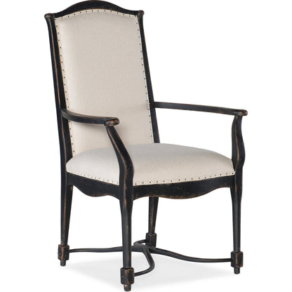 Ciao Bella Upholstered Arm Chair (Set of 2) by Hooker Furniture in beige. Made from fabric, nailheads in a traditional style.
