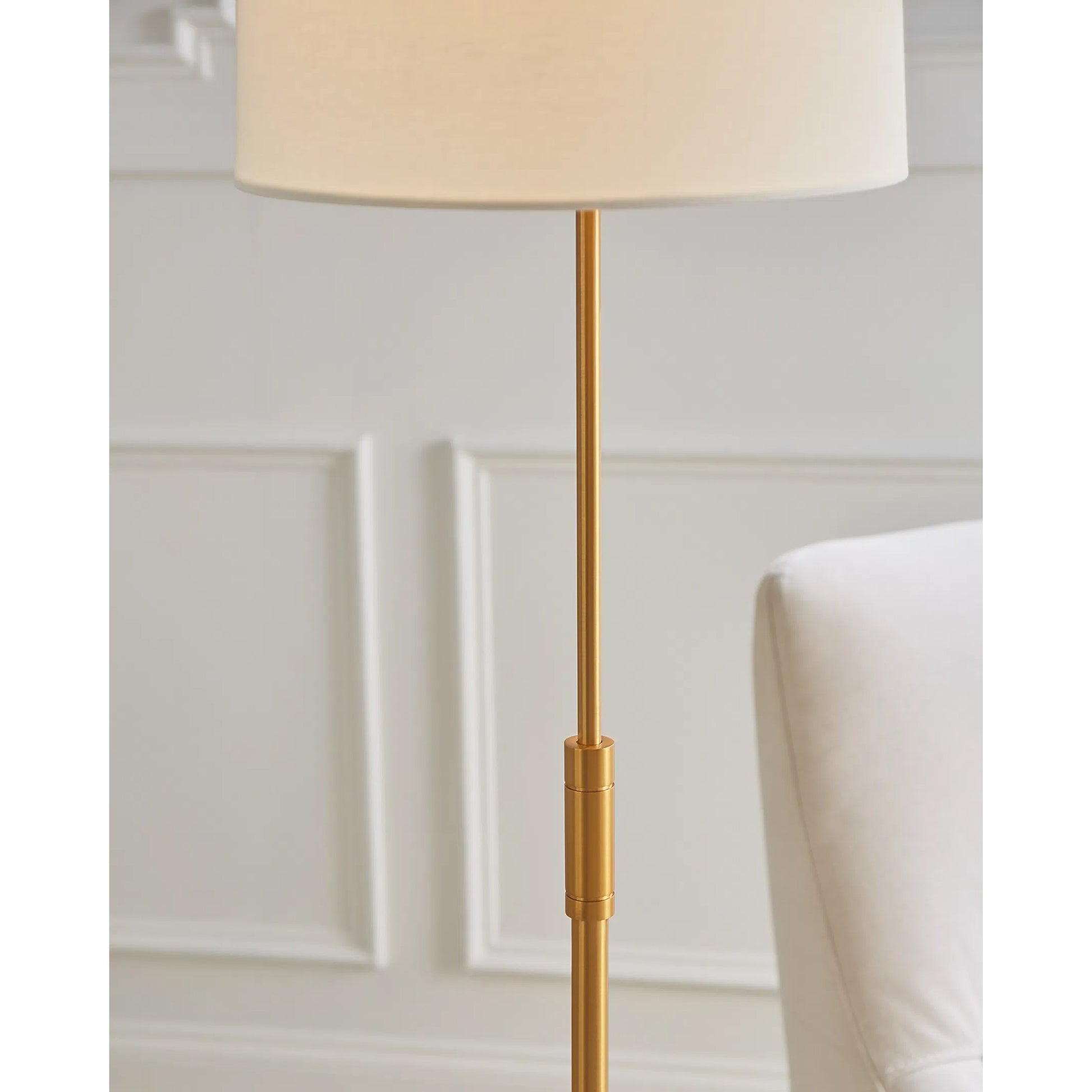 Beckham Classic Floor Lamp by Visual Comfort & Co. in burnished brass. Made from steel in a unique style.
